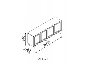 Длинный комод для посуды в гостиную Алегро ALEG-10