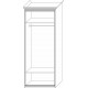 Шкаф 2-х дверный зеркальный Неаполь Ясень анкор светлый (патина "серебро")