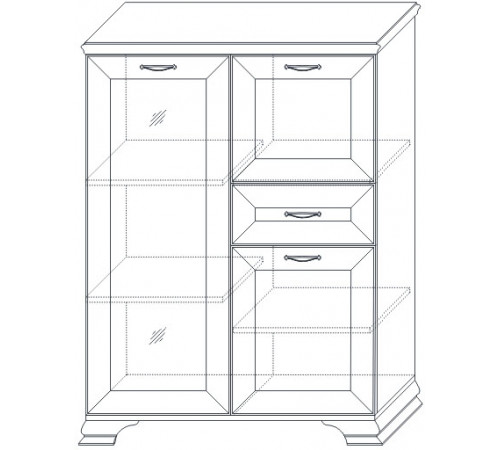 Шкаф низкий "тумба-витрина" Сиена (Бодега Белый)