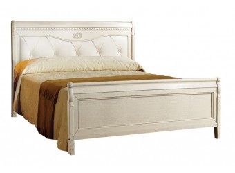 Двуспальная кровать Лика ММ-137-02 (белая эмаль) с изножьем