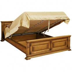 Двуспальная кровать «Верди Люкс» П434.08п с подъёмным механизмом (дуб рустикаль с патинированием)