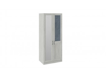 Шкаф для одежды с 1 глухой и 1 зеркальной дверью правый «Кантри» (Замша синяя/Винтерберг) СМ-308.07.021R (з)
